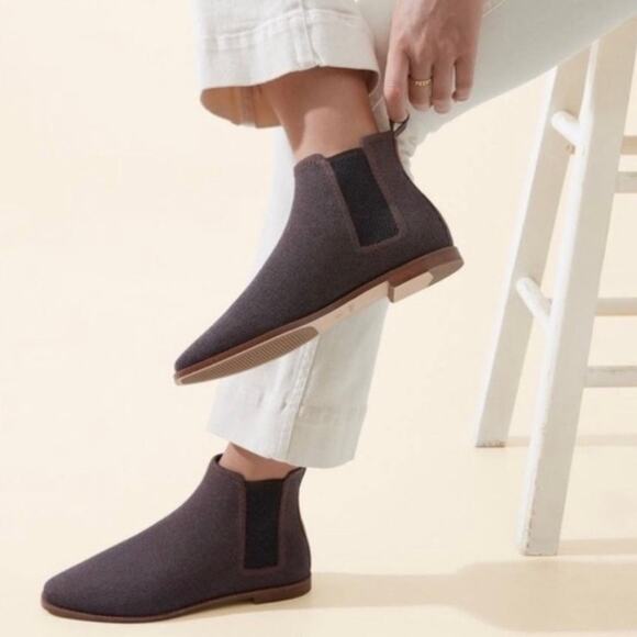 Rothy’s The Merino Square Toe Chelsea Boot In Coco Brown Size 8.5